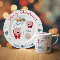 Personalised Peppa Pig Santa Treat Plate & Mug Set Extra Image 1 Preview